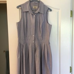 G.H. Bass cotton sleeveless button down dress M